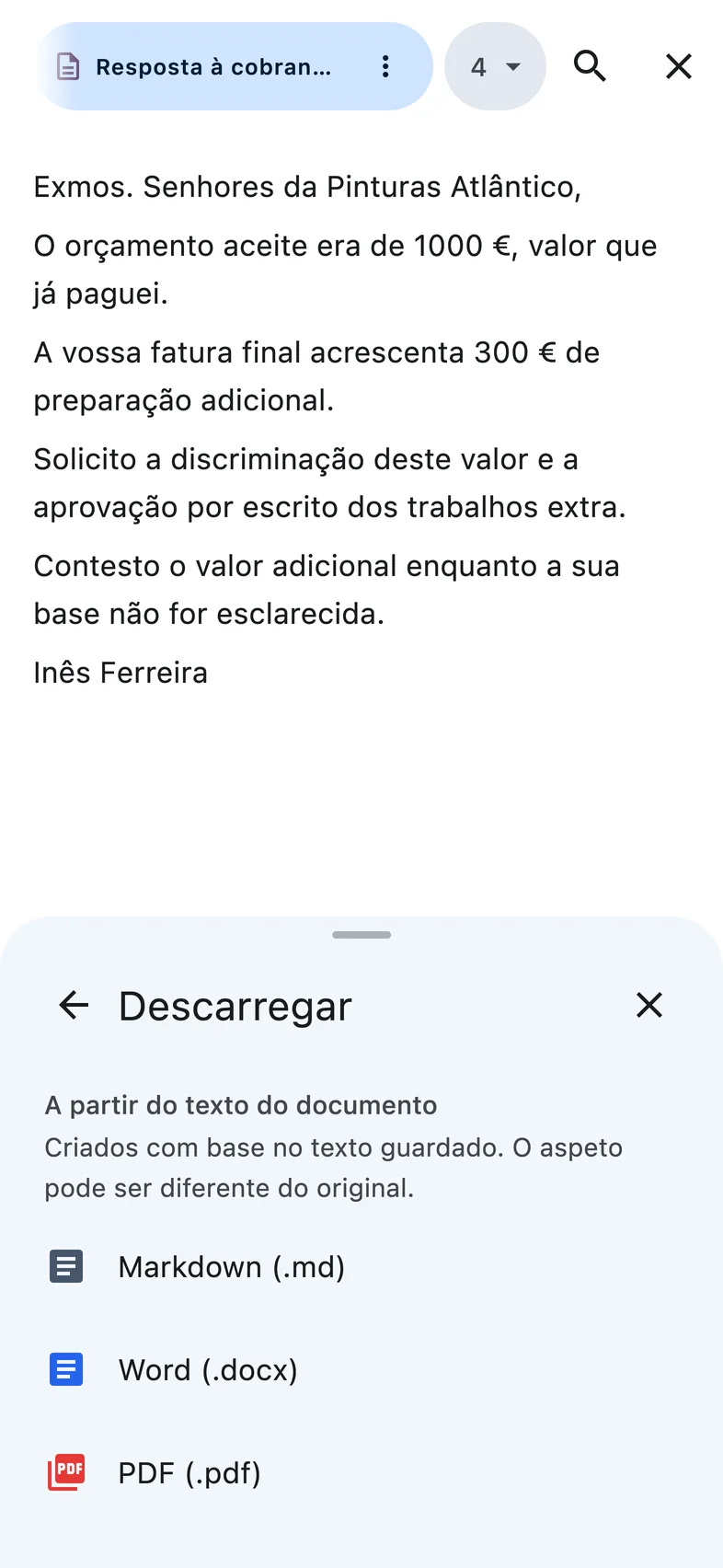 Descarregue a resposta em Word ou PDF