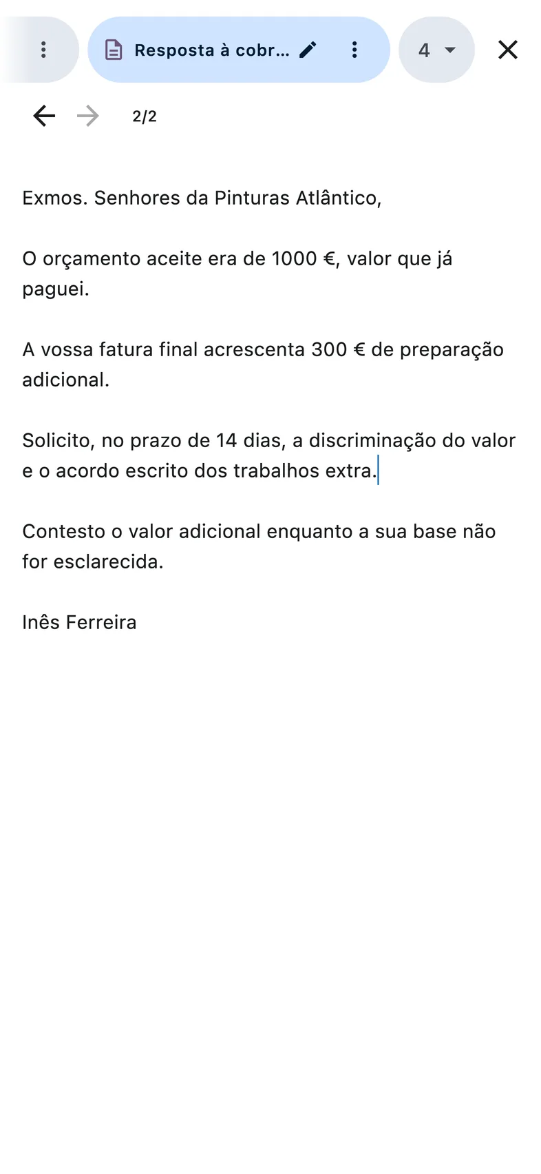 Receba um rascunho da resposta e edite-o