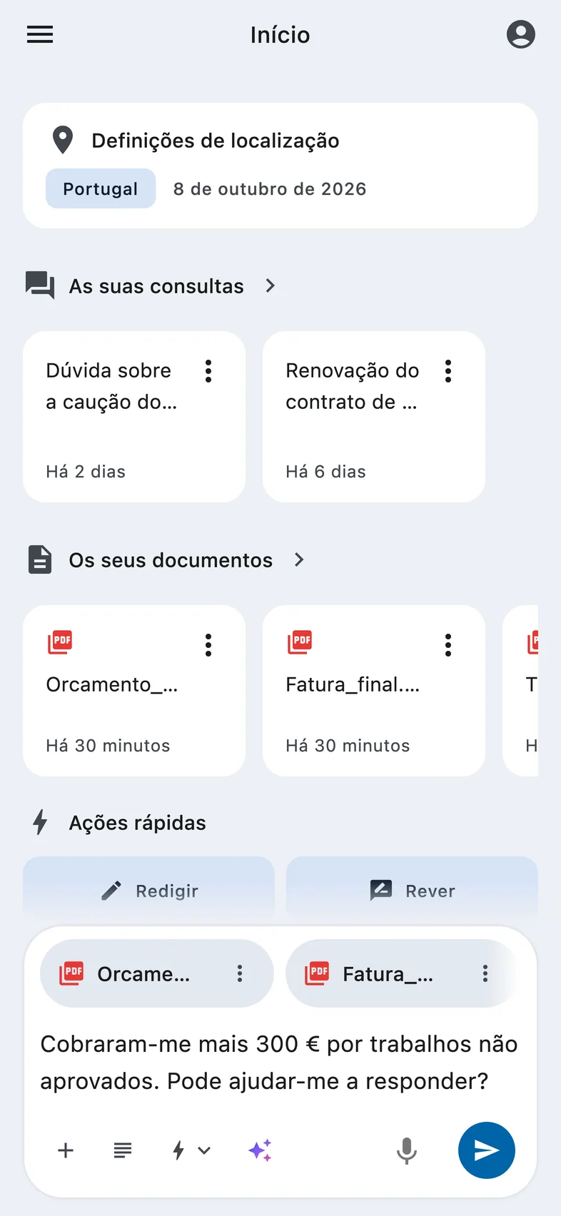 Descreva o que aconteceu e anexe os documentos